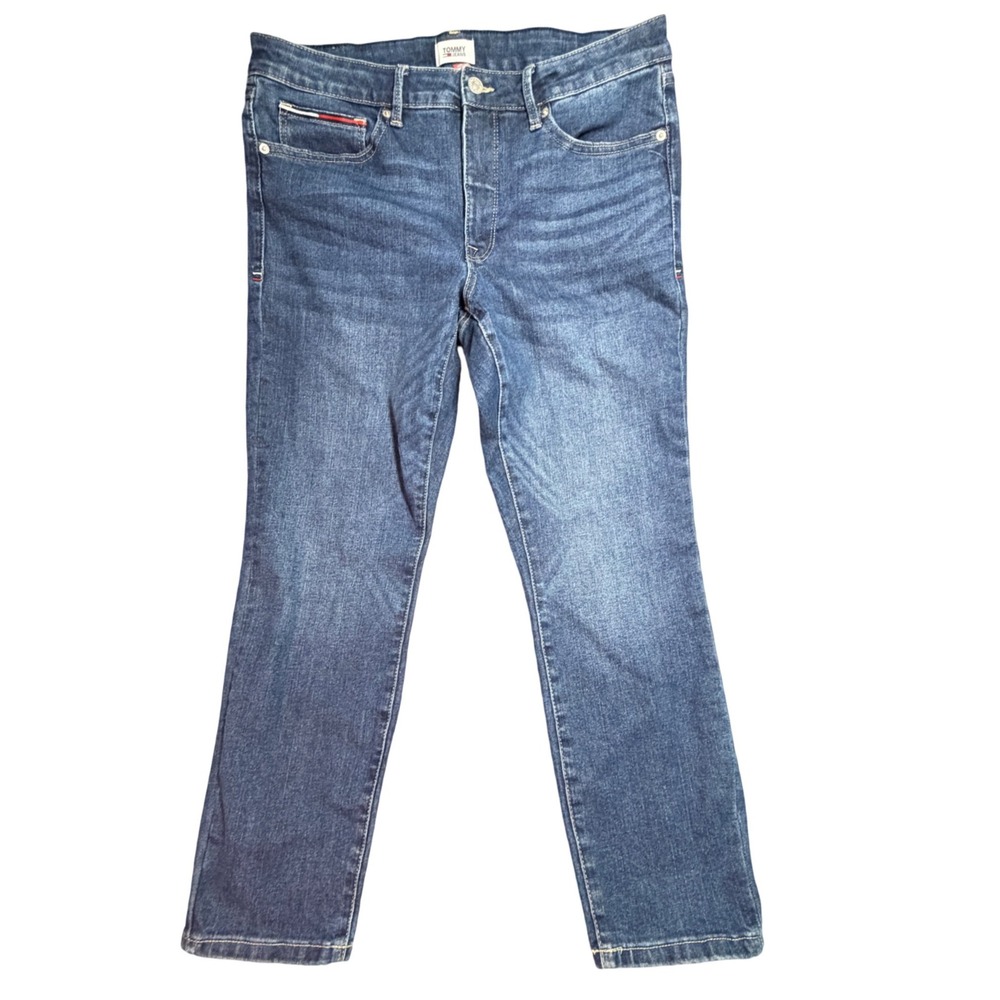 Tommy Jeans Womens 12 W31 Skinny Mid Rise Ankle Blue‎ Denim Jeans Medium Wash